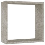vidaXL Rafturi de perete cub, 3 buc., gri beton vidaXL Rafturi de perete cub, 3 buc., gri beton
