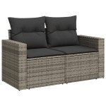vidaXL Set canapea de grădină cu perne, 5 piese, gri, poliratan vidaXL Set canapea de grădină cu perne, 5 piese, gri, poliratan