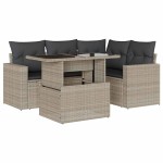 vidaXL Set canapele de grădină cu perne, 5 piese gri deschis poliratan vidaXL Set canapele de grădină cu perne, 5 piese gri deschis poliratan