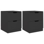 vidaXL Dulapuri noptieră, 2 buc., negru, 40x40x50 cm, lemn prelucrat