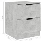 vidaXL Noptieră, gri beton, 40x40x50 cm, lemn prelucrat