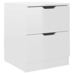 vidaXL Noptiere, 2 buc., alb extralucios, 40x40x50 cm, PAL