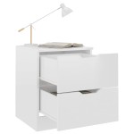 vidaXL Noptiere, 2 buc., alb extralucios, 40x40x50 cm, PAL
