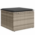 vidaXL Set mobilier de grădină cu perne, 8 piese gri deschis poliratan