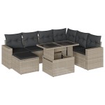 vidaXL Set mobilier de grădină cu perne, 8 piese gri deschis poliratan vidaXL Set mobilier de grădină cu perne, 8 piese gri deschis poliratan