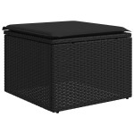 vidaXL Set mobilier de grădină cu perne, 9 piese, negru, poliratan vidaXL Set mobilier de grădină cu perne, 9 piese, negru, poliratan