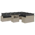 vidaXL Set canapele de grădină cu perne 10 piese gri deschis poliratan vidaXL Set canapele de grădină cu perne 10 piese gri deschis poliratan