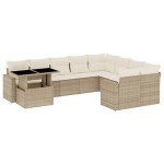 vidaXL Set canapele de grădină cu perne, 10 piese, bej, poliratan