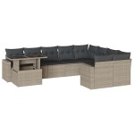 vidaXL Set canapele de grădină cu perne 10 piese gri deschis poliratan vidaXL Set canapele de grădină cu perne 10 piese gri deschis poliratan