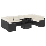 vidaXL Set canapele de grădină cu perne, 11 piese, negru, poliratan vidaXL Set canapele de grădină cu perne, 11 piese, negru, poliratan