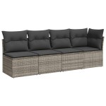 vidaXL Set canapele de grădină cu perne, 11 piese, gri, poliratan vidaXL Set canapele de grădină cu perne, 11 piese, gri, poliratan