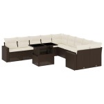 vidaXL Set canapele de grădină cu perne, 11 piese, maro, poliratan vidaXL Set canapele de grădină cu perne, 11 piese, maro, poliratan