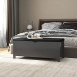 vidaXL Cutie de depozitare cu pernă, gri, 105x40x45cm, lemn prelucrat vidaXL Cutie de depozitare cu pernă, gri, 105x40x45cm, lemn prelucrat