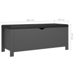 vidaXL Cutie de depozitare cu pernă, gri, 105x40x45cm, lemn prelucrat vidaXL Cutie de depozitare cu pernă, gri, 105x40x45cm, lemn prelucrat