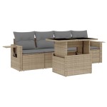 vidaXL Set canapele de grădină cu perne, 5 piese, bej, poliratan vidaXL Set canapele de grădină cu perne, 5 piese, bej, poliratan