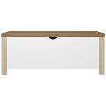 vidaXL Cutie depozitare cu pernă alb/stejar sonoma, 105x40x45 cm, lemn vidaXL Cutie depozitare cu pernă alb/stejar sonoma, 105x40x45 cm, lemn
