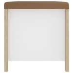 vidaXL Cutie depozitare cu pernă alb/stejar sonoma, 105x40x45 cm, lemn vidaXL Cutie depozitare cu pernă alb/stejar sonoma, 105x40x45 cm, lemn