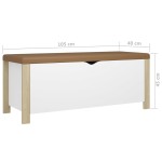 vidaXL Cutie depozitare cu pernă alb/stejar sonoma, 105x40x45 cm, lemn vidaXL Cutie depozitare cu pernă alb/stejar sonoma, 105x40x45 cm, lemn