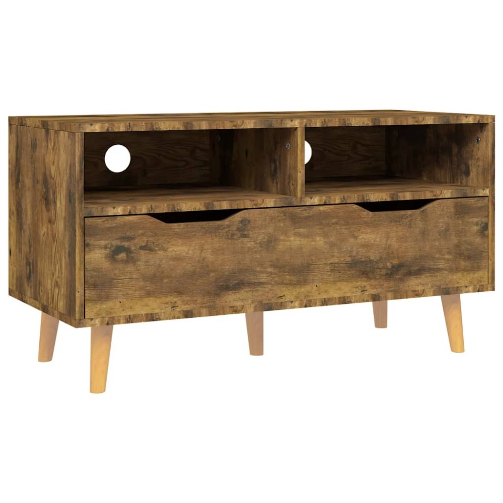 vidaXL Comodă TV, stejar afumat, 90x40x48,5 cm, lemn prelucrat