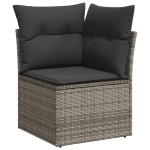 vidaXL Set mobilier grădină cu perne, 6 piese, gri, poliratan vidaXL Set mobilier grădină cu perne, 6 piese, gri, poliratan