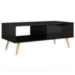 vidaXL Măsuță cafea, negru extralucios, 100x49,5x43 cm lemn prelucrat vidaXL Măsuță cafea, negru extralucios, 100x49,5x43 cm lemn prelucrat