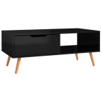vidaXL Măsuță cafea, negru extralucios, 100x49,5x43 cm lemn prelucrat vidaXL Măsuță cafea, negru extralucios, 100x49,5x43 cm lemn prelucrat