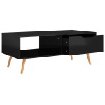 vidaXL Măsuță cafea, negru extralucios, 100x49,5x43 cm lemn prelucrat vidaXL Măsuță cafea, negru extralucios, 100x49,5x43 cm lemn prelucrat