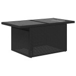 vidaXL Set mobilier de grădină cu perne, 9 piese, negru, poliratan