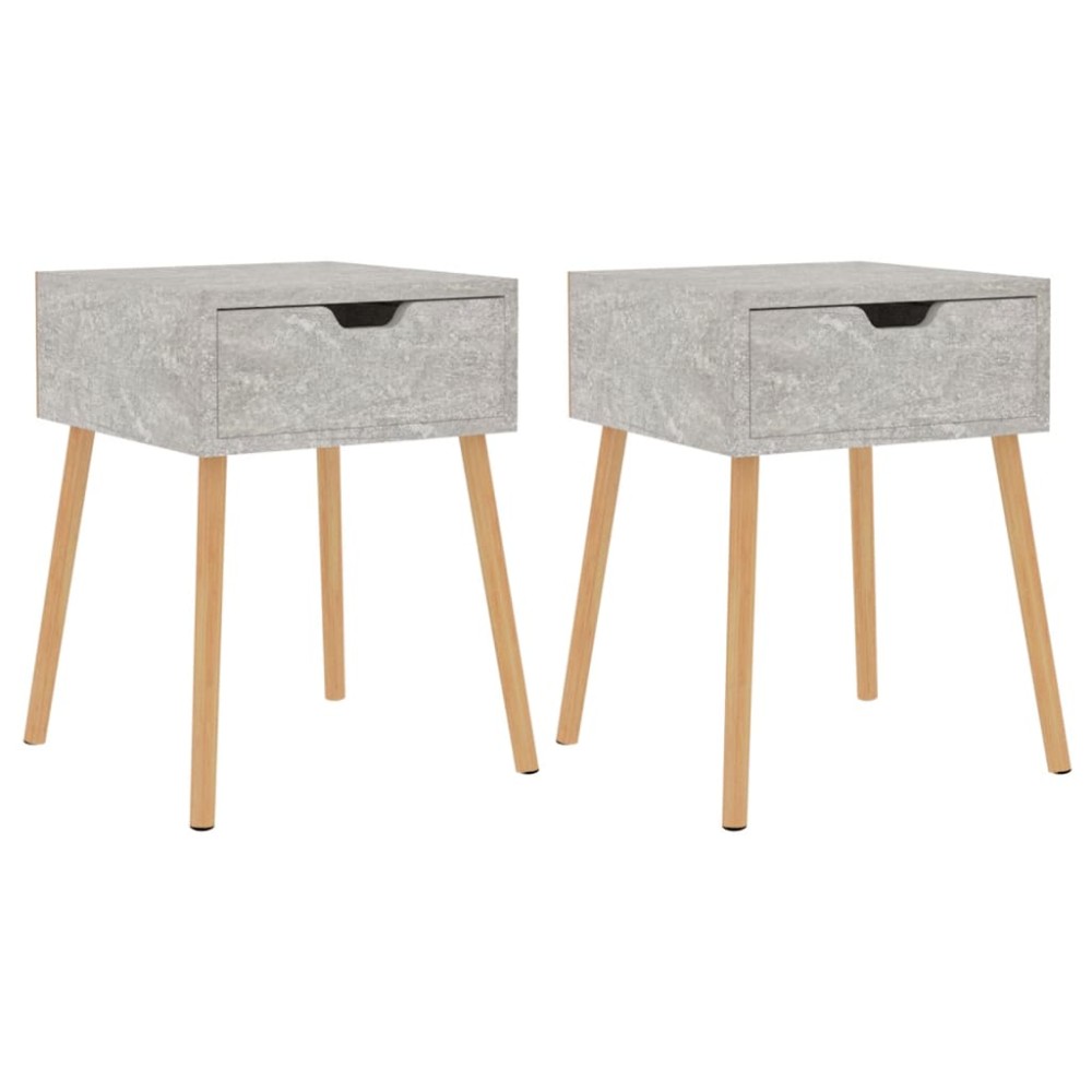 vidaXL Dulapuri noptieră, 2 buc, gri beton, 40x40x56 cm,lemn prelucrat