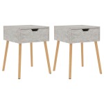 vidaXL Dulapuri noptieră, 2 buc, gri beton, 40x40x56 cm,lemn prelucrat vidaXL Dulapuri noptieră, 2 buc, gri beton, 40x40x56 cm,lemn prelucrat