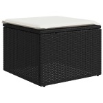 vidaXL Set mobilier de grădină cu perne, 8 piese, negru, poliratan vidaXL Set mobilier de grădină cu perne, 8 piese, negru, poliratan