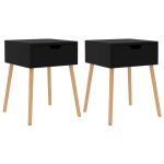 vidaXL Noptiere, 2 buc, negru extralucios, 40x40x56 cm, lemn prelucrat