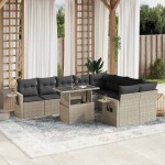 vidaXL Set canapele de grădină cu perne 10 piese gri deschis poliratan vidaXL Set canapele de grădină cu perne 10 piese gri deschis poliratan