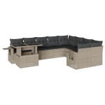 vidaXL Set canapele de grădină cu perne 10 piese gri deschis poliratan vidaXL Set canapele de grădină cu perne 10 piese gri deschis poliratan
