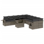 vidaXL Set canapele de grădină cu perne, 11 piese, gri, poliratan