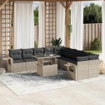 vidaXL Set canapele de grădină cu perne, 11 piese, gri, poliratan vidaXL Set canapele de grădină cu perne, 11 piese, gri, poliratan