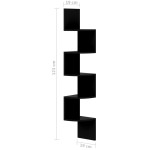 vidaXL Raft de perete de colț negru lucios, 19x19x123cm lemn prelucrat vidaXL Raft de perete de colț negru lucios, 19x19x123cm lemn prelucrat