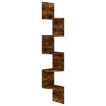 vidaXL Raft de perete de colț stejar afumat 19x19x123cm lemn prelucrat