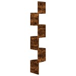 vidaXL Raft de perete de colț stejar afumat 19x19x123cm lemn prelucrat