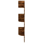 vidaXL Raft de perete de colț stejar afumat 19x19x123cm lemn prelucrat