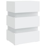 vidaXL Dulap noptieră cu LED, alb, 45x35x67 cm, lemn prelucrat vidaXL Dulap noptieră cu LED, alb, 45x35x67 cm, lemn prelucrat