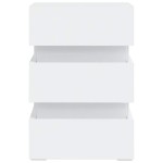 vidaXL Dulap noptieră cu LED, alb, 45x35x67 cm, lemn prelucrat vidaXL Dulap noptieră cu LED, alb, 45x35x67 cm, lemn prelucrat
