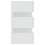vidaXL Dulap noptieră cu LED, alb, 45x35x67 cm, lemn prelucrat vidaXL Dulap noptieră cu LED, alb, 45x35x67 cm, lemn prelucrat