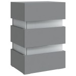 vidaXL Dulap noptieră, cu LED, gri, 45x35x67 cm, lemn prelucrat vidaXL Dulap noptieră, cu LED, gri, 45x35x67 cm, lemn prelucrat