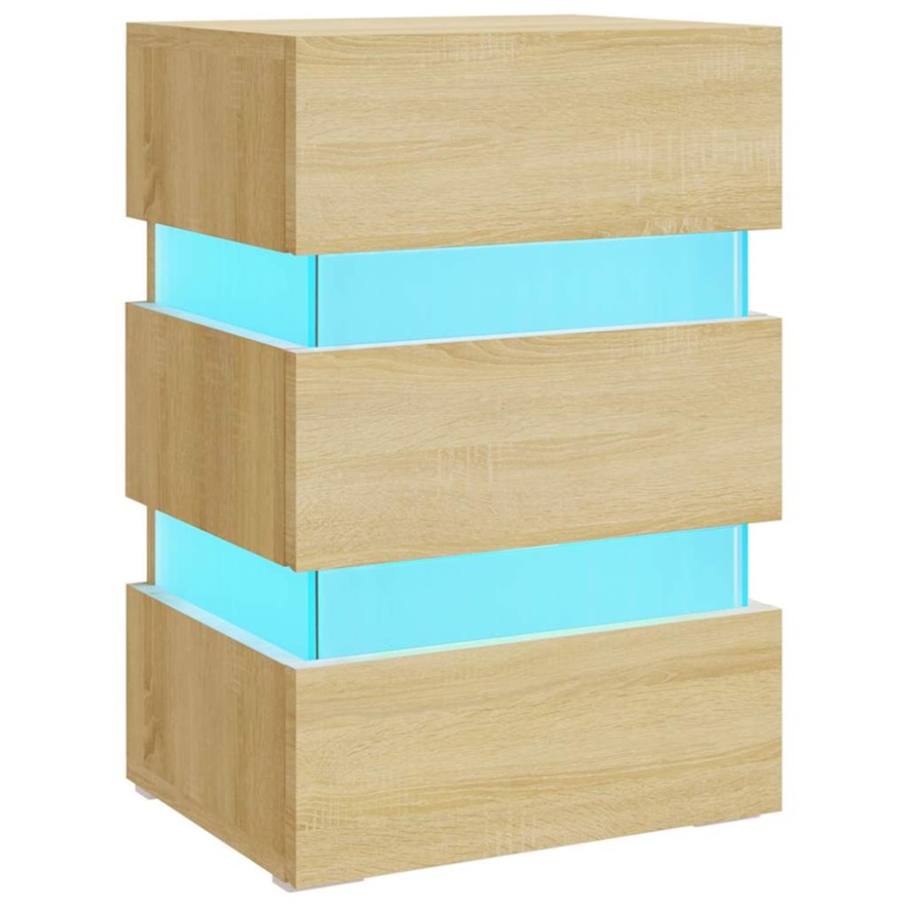 vidaXL Dulap noptieră cu LED stejar sonoma, 45x35x67 cm lemn prelucrat