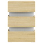 vidaXL Dulap noptieră cu LED stejar sonoma, 45x35x67 cm lemn prelucrat vidaXL Dulap noptieră cu LED stejar sonoma, 45x35x67 cm lemn prelucrat