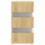vidaXL Dulap noptieră cu LED stejar sonoma, 45x35x67 cm lemn prelucrat vidaXL Dulap noptieră cu LED stejar sonoma, 45x35x67 cm lemn prelucrat