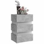 vidaXL Dulap noptieră, cu LED, gri beton, 45x35x67 cm, lemn prelucrat vidaXL Dulap noptieră, cu LED, gri beton, 45x35x67 cm, lemn prelucrat