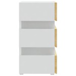 vidaXL Noptieră cu LED, alb/stejar sonoma, 45x35x67 cm, lemn prelucrat vidaXL Noptieră cu LED, alb/stejar sonoma, 45x35x67 cm, lemn prelucrat