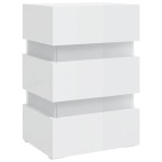 vidaXL Dulap noptieră cu LED alb extralucios 45x35x67cm lemn prelucrat vidaXL Dulap noptieră cu LED alb extralucios 45x35x67cm lemn prelucrat